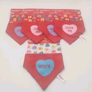 Valentine's Reversible Collar Bandana For Small Dogs. Lot Of 5.